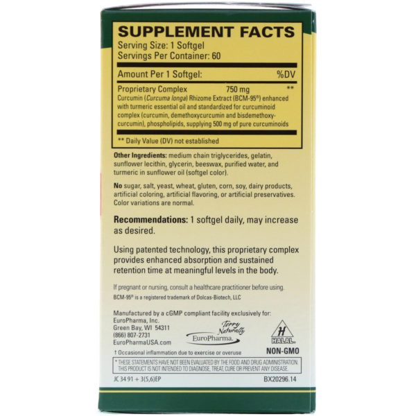 Terry Naturally, CuraMed, 750 mg, 60 cápsulas blandas - Imagen 2