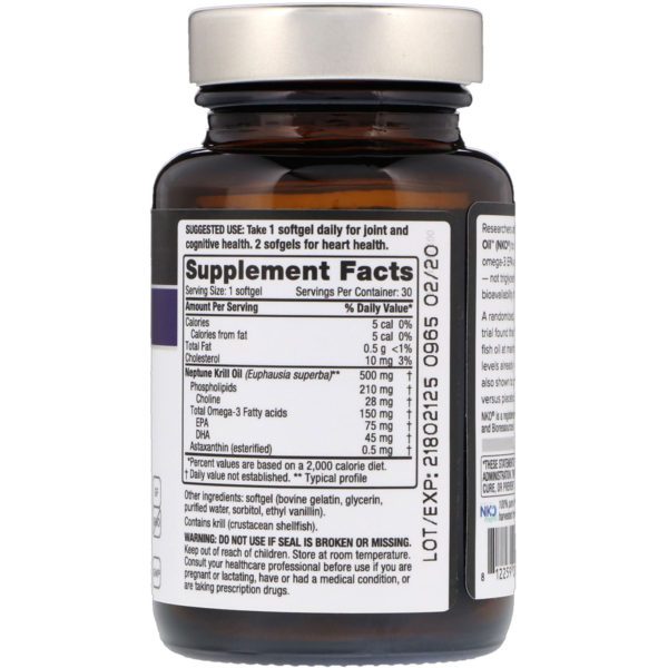 Quality of Life Labs, Aceite de krill Neptune, Nutrientes esenciales, 500 mg, 30 cápsulas blandas - Imagen 2