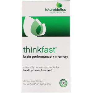 FutureBiotics, ThinkFast, rendimiento + memoria del cerebro, 60 cápsulas vegetarianas