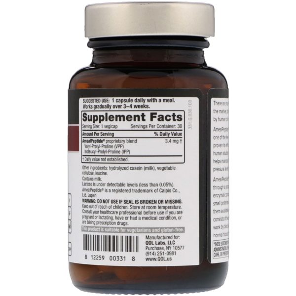 Quality of Life Labs, Ameal BP, salud cardiovascular, 3.4 mg, 30 cápsulas vegetales - Imagen 2