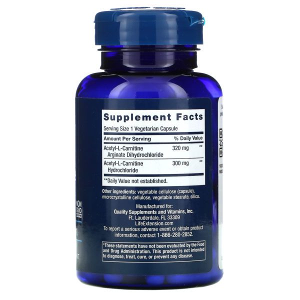 Life Extension, Acetyl-L-Carnitine Arginate, 90 Vegetarian Capsules - Imagen 2