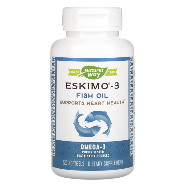 Enzymatic Therapy, Eskimo-3, Aceite de Pescado Estable Natural, 225 Pastillas Blandas de Gel - Imagen 3