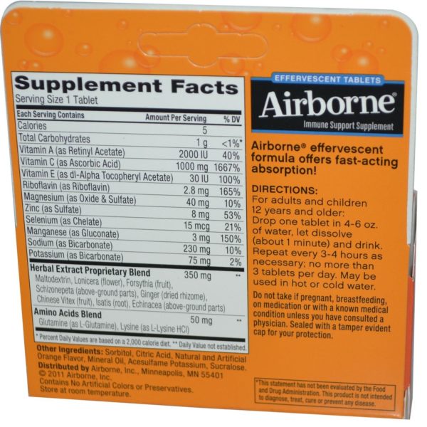 AirBorne, Comprimidos Efervescentes, Naranja Ácida, 10 Comprimidos - Imagen 2
