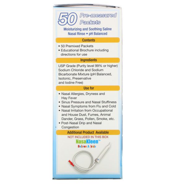 Squip, Nasaline, Saline Solution Packets, 50 Pre-Measured Packets - Imagen 2