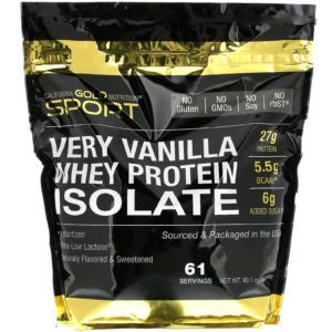 California Gold Nutrition, Aislado de proteína de suero de leche, Sabor vainilla, 2270 g (5 lb)