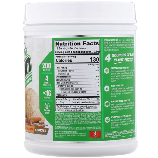 Nutrex Research, Línea natural, proteína vegetal, galletas de canela, 545 g (1,2 lb) - Imagen 2