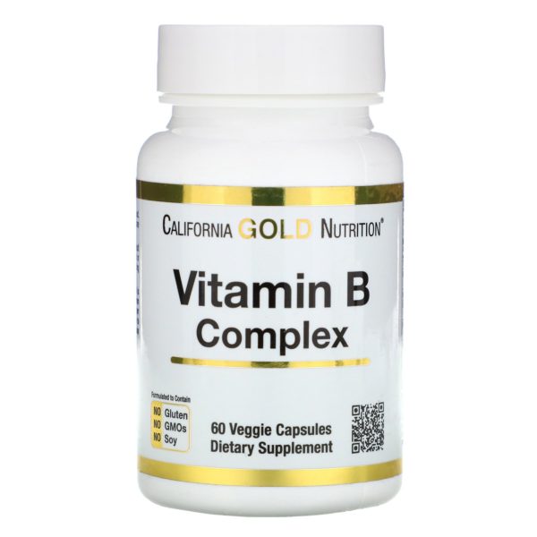 California Gold Nutrition, Complejo B, Complejo de vitamina B esencial, 60 cápsulas vegetales