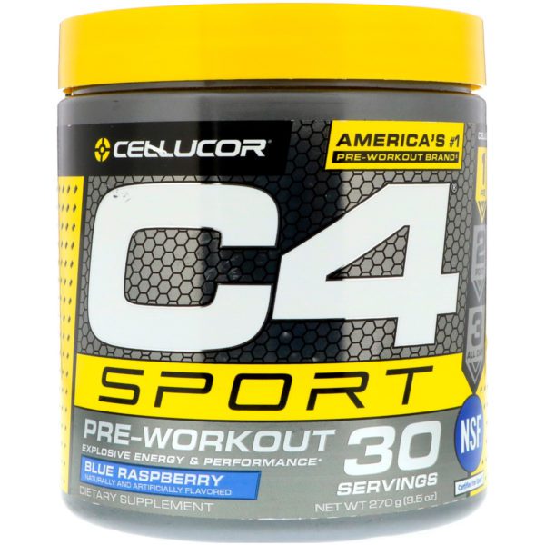 Cellucor, C4 Sport, preentrenamiento, frambuesa azul, 9.5 oz (270 g)