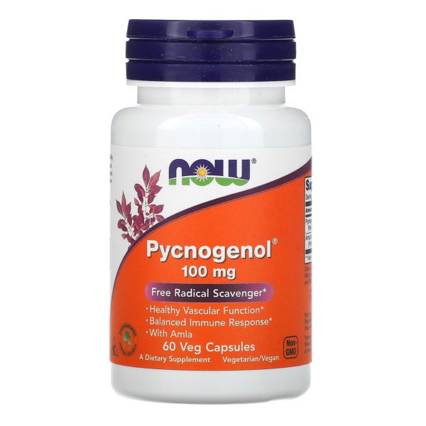 Now Foods, Pycnogenol, Suplemento alimentario, 100 mg, 60 cápsulas vegetales