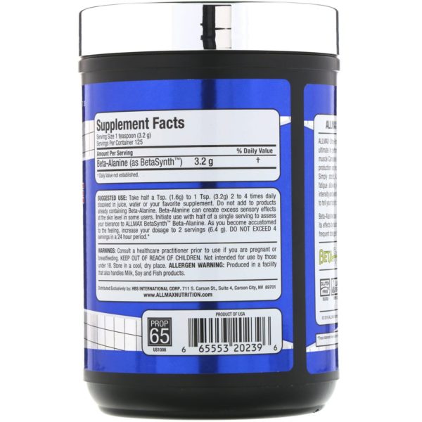 ALLMAX Nutrition, Beta-Alanine, 14.11 oz (400 g) - Imagen 2