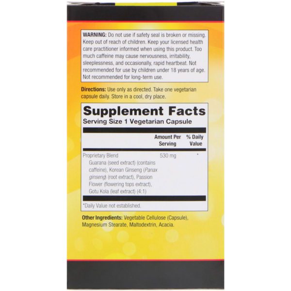 Natural Balance, Guaraná, extra fuerte, 60 cápsulas vegetales - Imagen 2