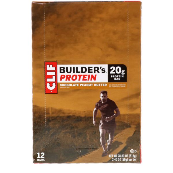 Clif Bar, Barra de proteínas de físicoculturista, mantequilla de maní y chocolate, 12 barras, 2.4 oz (68 g) c/u - Imagen 2