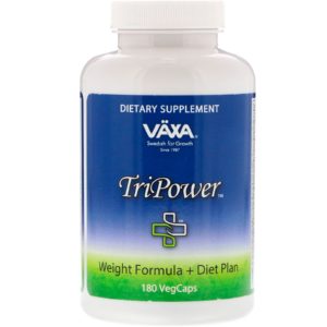 Vaxa International, TriPower, Fórmula para perder peso + plan alimenticio, 180 cápsulas vegetales
