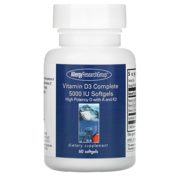 Allergy Research Group, Vitamin D3 Complete, 5000 IU, 60 Softgels