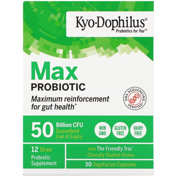 Kyolic, Kyo-Dophilus, Probiótico máximo, 50 mil millones de UFC, 30 cápsulas vegetarianas
