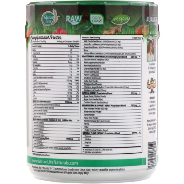 Macrolife Naturals, Macro Greens, Superfood (Super Alimento), 30 oz (850 g) - Imagen 2