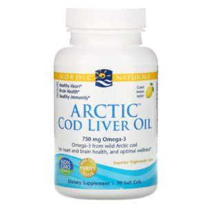 Nordic Naturals, Arctic Cod Liver Oil, Limon, 1000 mg, 90 Soft Gels