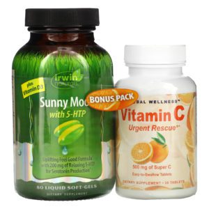 Irwin Naturals, Sunny Mood with 5-HTP, Plus Vitamin D3, 80 Liquid Soft-Gels