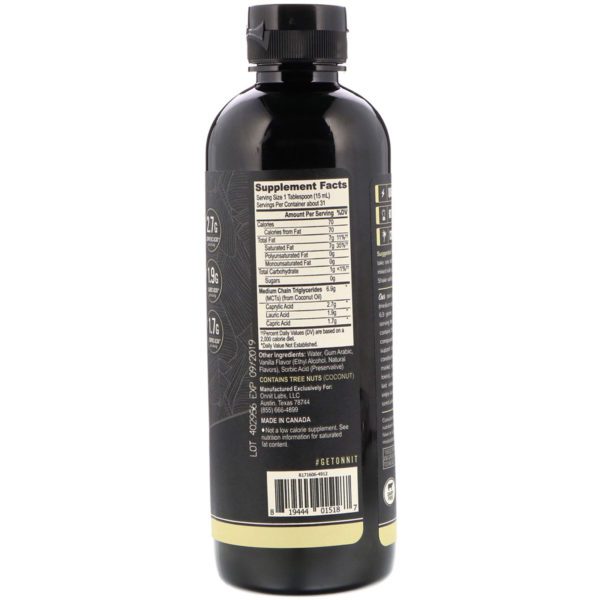 Onnit, Emulsified MCT Oil, Non-Dairy Creamer, Creamy Vanilla, 16 fl oz (473 ml) - Imagen 2