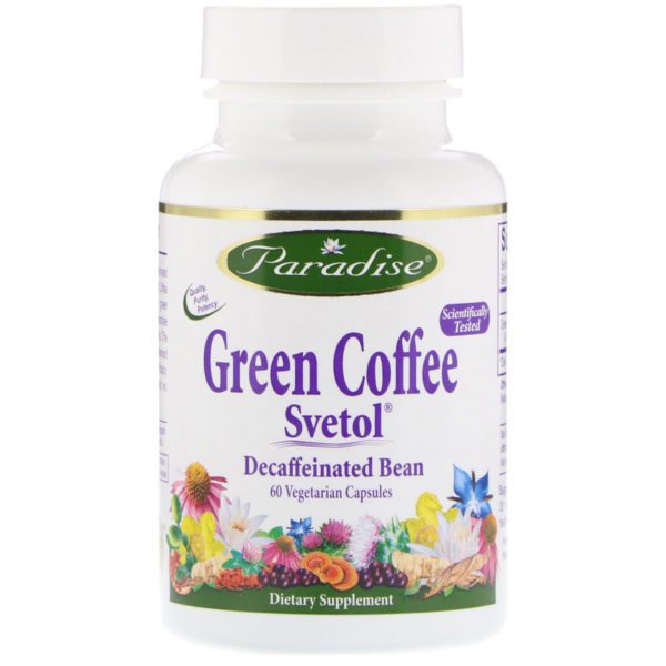 Paradise Herbs, Café verde, Svetol, 60 cápsulas vegetarianas