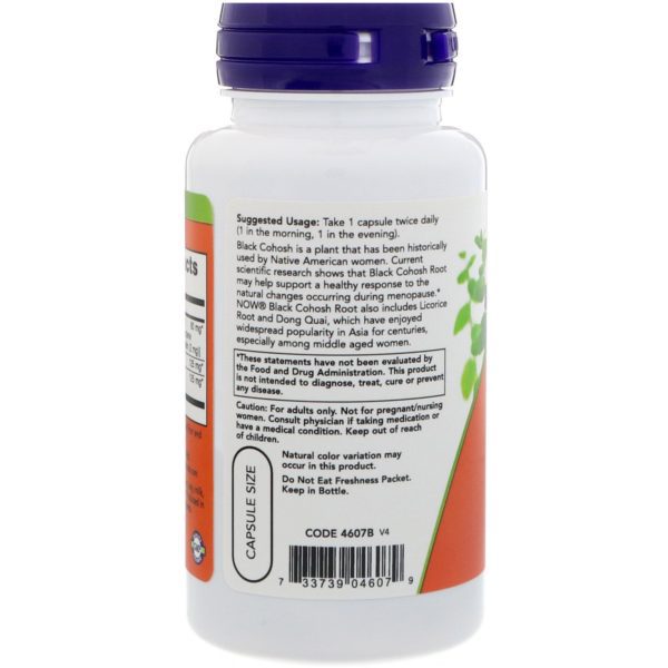 Now Foods, Raíz de Cohosh Negro con Regaliz y Dong Quai, 90 Cápsulas - Imagen 3