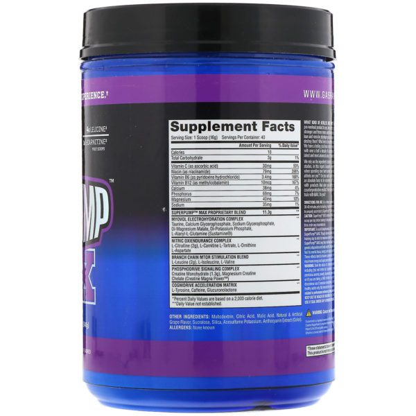 Gaspari Nutrition, SuperPump Max, Grape Cooler, 1.41 lbs (640 g) - Imagen 2