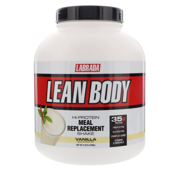 Labrada Nutrition, Cuerpo Magro, batido para reemplazo alimenticio rico en proteínas, vainilla, 4.63 lb (2100 g)