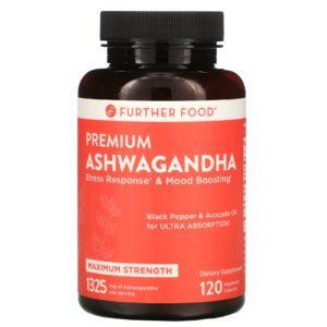 Further Food, Premium Ashwagandha, Maximum Strength, 1,325 mg, 120 Vegetarian Capsules