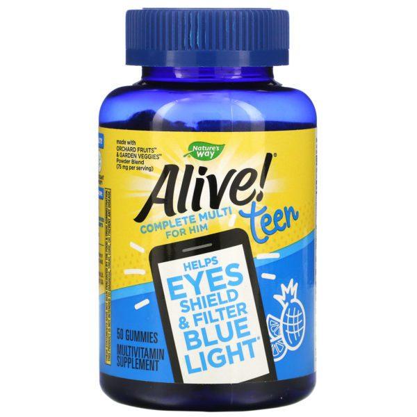 Nature's Way, Alive! Teen Multi for Him, 50 Gummies