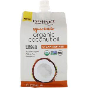 Nutiva, Producto orgánico con dosificador, Aceite de coco refinado por vapor, 355 ml (12 oz. líq.)