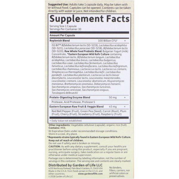 Garden of Life, Cuidado máximo de RAW Probiotics, 30 cápsulas vegetales - Imagen 2