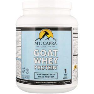 Mt. Capra, Proteína de suero de leche de cabra, vainilla, 1 libra (453 g)