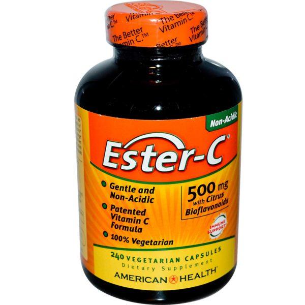 American Health, Ester-C with Citrus Bioflavonoids, 500 mg, 240 Vegetarian Capsules