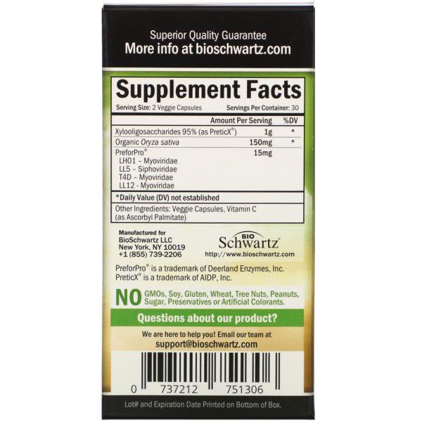 BioSchwartz, Advanced Prebiotic, 60 Veggie Capsules - Imagen 2