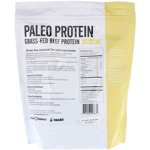 Julian Bakery, Proteína Paleo, proteína de carne alimentada con pasto, vainilla y nueces, 2 lb (907 g) - Imagen 2