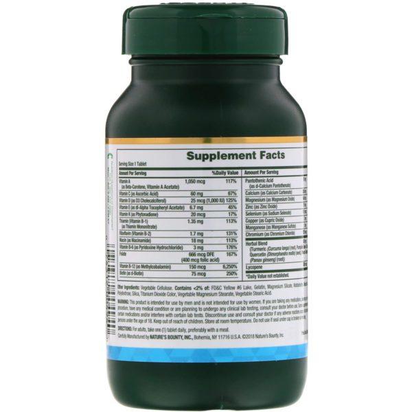 Nature's Bounty, Men's Multi, Complejo multivitamínico, 100 comprimidos - Imagen 2