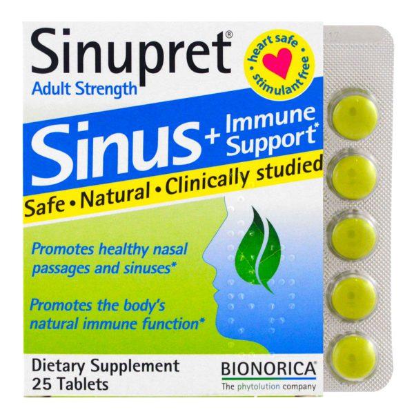 Bionorica, Sinupret,apoyo sinusal + inmunológico, fuerza para adultos, 25 tabletas