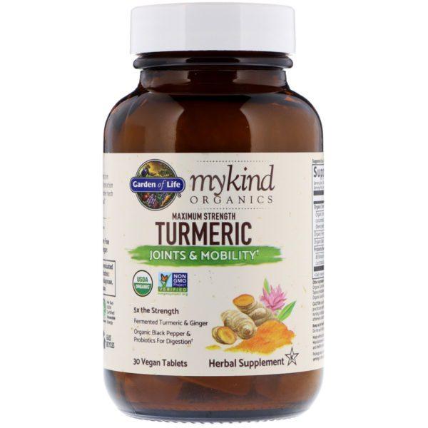 Garden of Life, MyKind Organics, Maximum Strength, Turmeric, Joints & Mobility, 30 Vegan Tablets - Imagen 3
