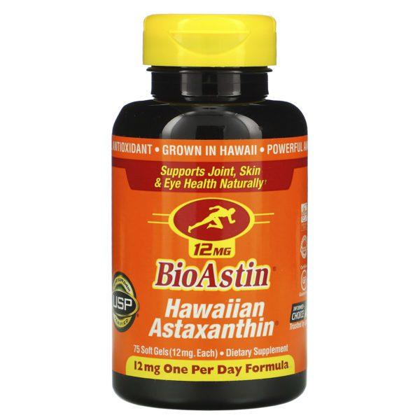 Nutrex Hawaii, BioAstin, Hawaiian Astaxanthin, Astaxantina, 12 mg, 75 cápsulas blandas