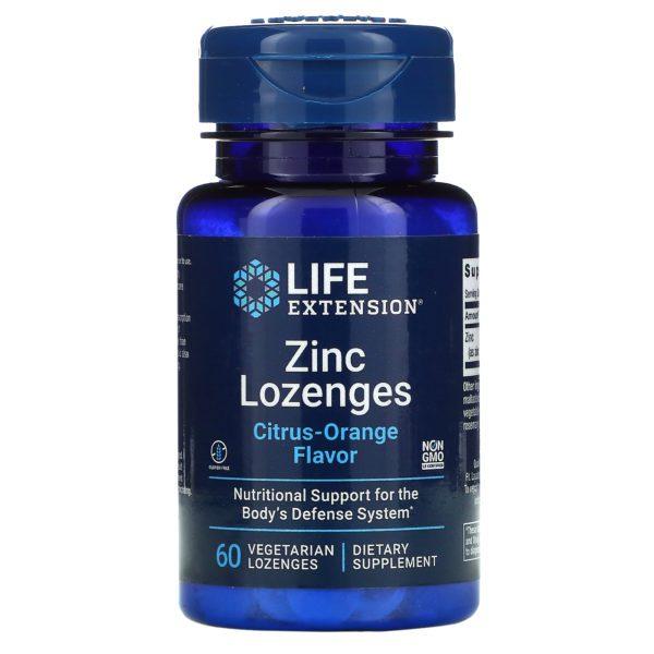 Life Extension, Zinc Lozenges, Citrus-Orange Flavor, 60 Vegetarian Lozenges