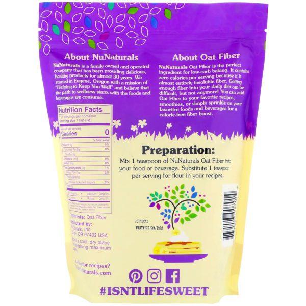 NuNaturals, Fibra de avena, 454 g (1 lb) - Imagen 2