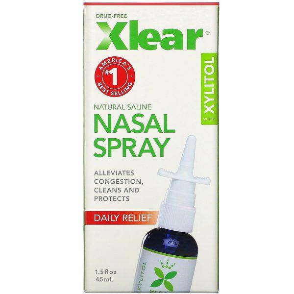Xlear, Spray nasal salino con xilitol, Alivio rápido, 45 ml (1,5 oz. líq.)