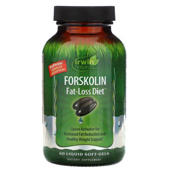 Irwin Naturals, Forskolin, dieta para eliminación de grasa, 60 cápsulas de gel suave