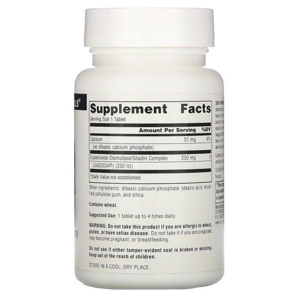 Source Naturals, SOD Power, Suplemento alimentario, 250 mg, 60 comprimidos - Imagen 2