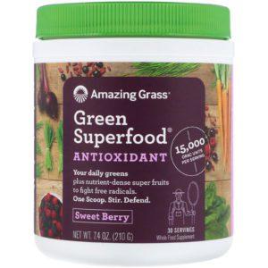 Amazing Grass, Green Superfood, Bayas dulces, 7,4 oz (210 g)