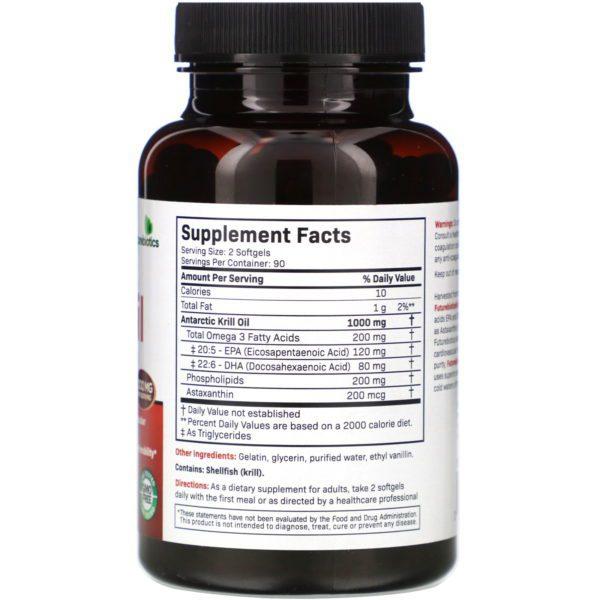 FutureBiotics, Antarctic Krill Oil with Astaxanthin, 1,000 mg, 180 Softgels - Imagen 2