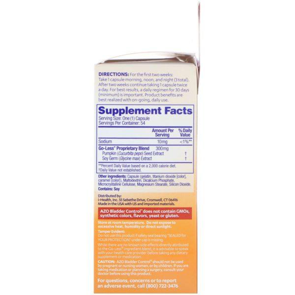 Azo, Bladder Control, with Go-Less, 54 Capsules - Imagen 2