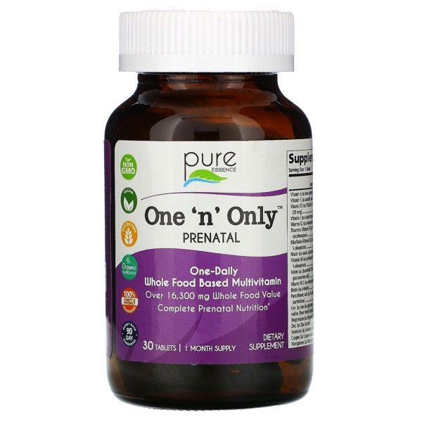 Pure Essence, One 'n' Only Vitaminas prenatales, 30 comprimidos