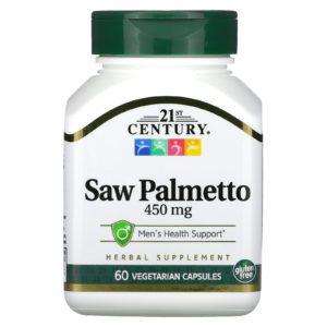 21st Century, Palma enana americana, 450 mg, 60 cápsulas vegetales