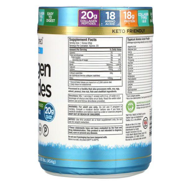 Purely Inspired, Collagen Peptides, Unflavored, 1.00 lb (454 g) - Imagen 2